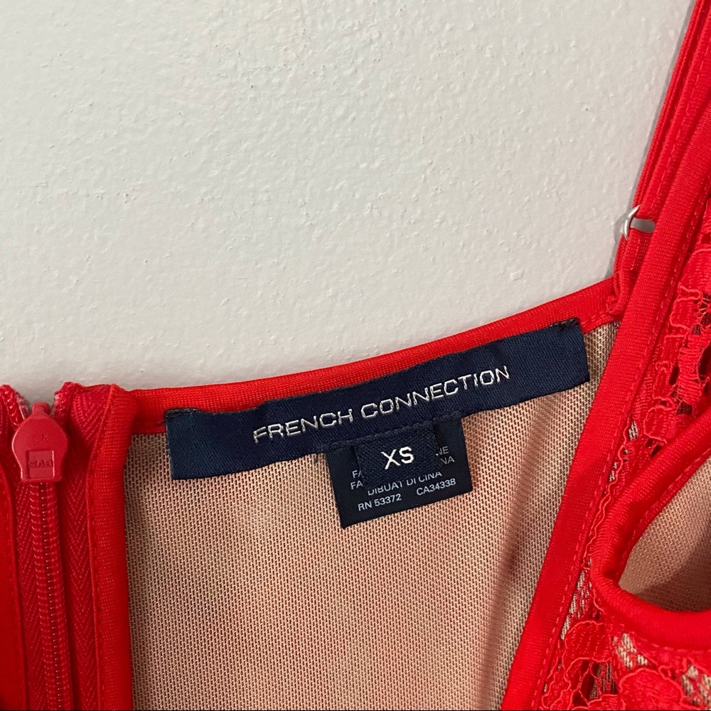 French Connection Ruffle Red Lace Tank Top - Picture 5 of 6